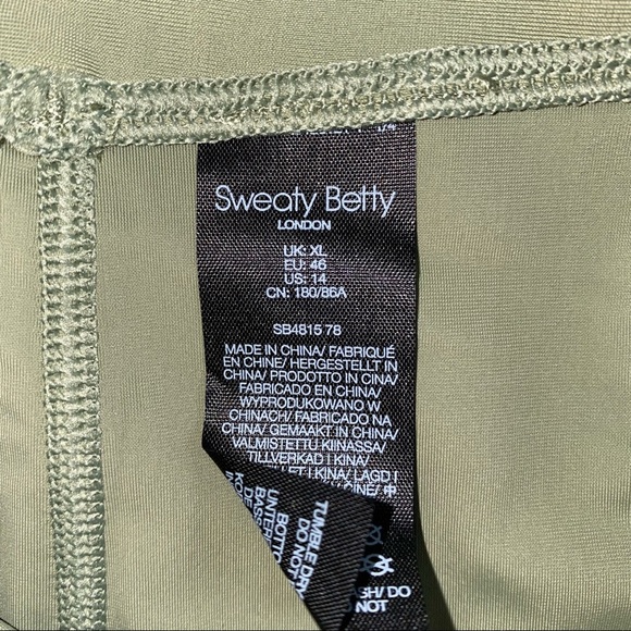 NEW Sweaty Betty London High Shine Sculpt 7/8 Moss Green Leggings Size XL NWT - Picture 5 of 9